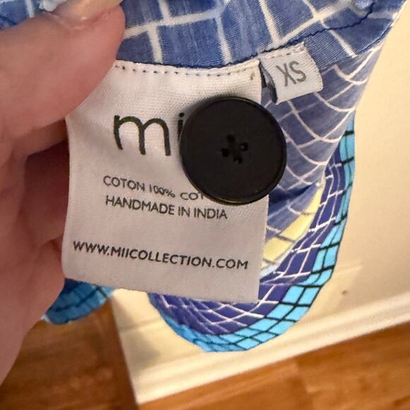 MII Collection Aux Cyclades Mosaic Patterned Cotton Midi Skirt Size XS - Picture 5 of 8